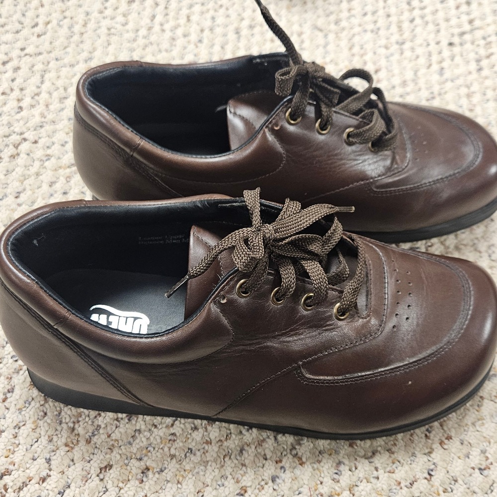 Drew Mens Rockford Brown Leather Walking Shoes 10 XW Orthopedic 10178-68